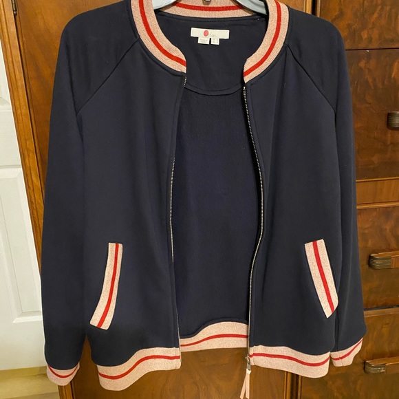 Boden varsity jacket Navy/Pink Size 2 US - Picture 2 of 3